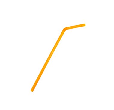 Tek başına içilen plastik pipet beyaza izole edilmiş.