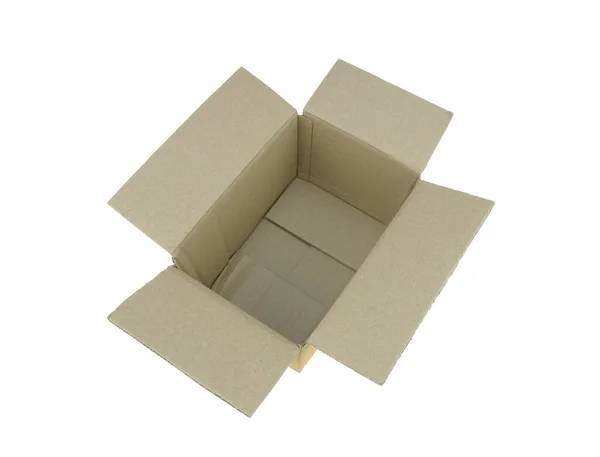 Картонна Коробка Кришкою Білому Тлі — стокове фото
