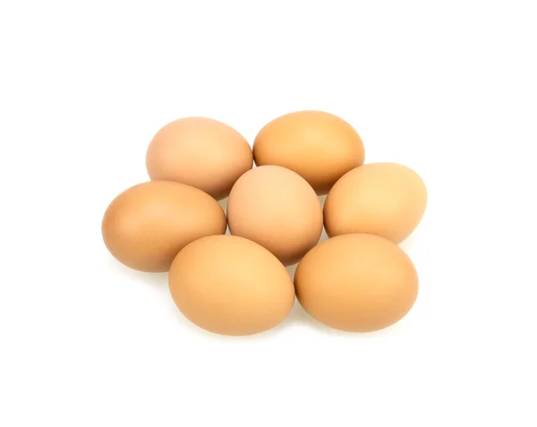 Seven Eggs White Backgroun — ストック写真