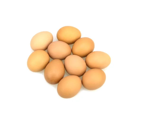 Chicken Eggs White Background — ストック写真