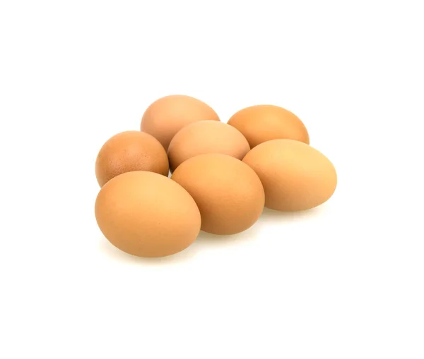 Huevos Pollo Aislados Sobre Fondo Blanco —  Fotos de Stock