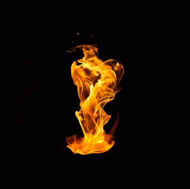 Siyah arkaplandaki alevler soyut