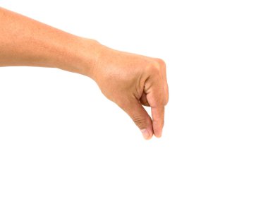 Adam el tutarak, beyaz arka plan üzerinde izole