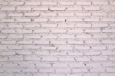 Desen arkaplanı için soyut beyaz tuğla duvar dokusu.