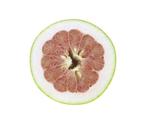 Fél Grapefruit Izolált Fehér Alapon — Stock Fotó