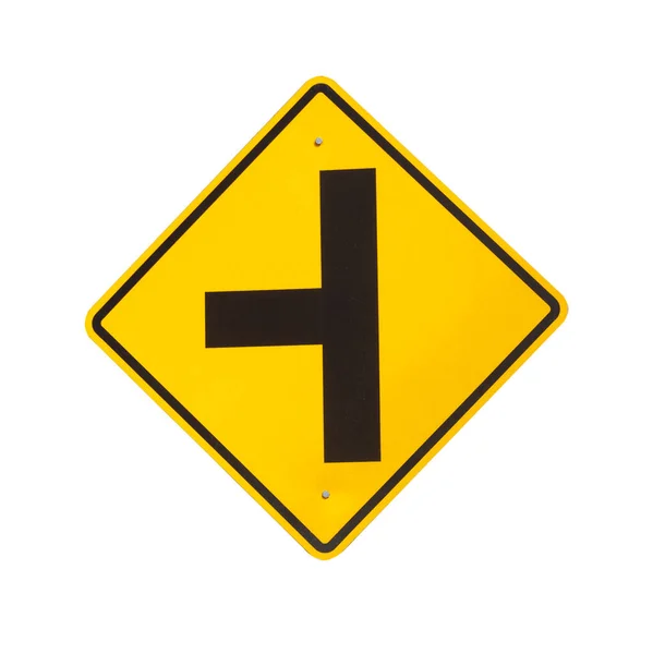 白色背景上的三个交叉口标志 — 图库照片