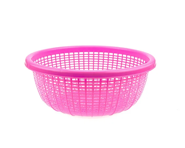 Plastic Empty Basket Isolated White Background — Stock Photo, Image