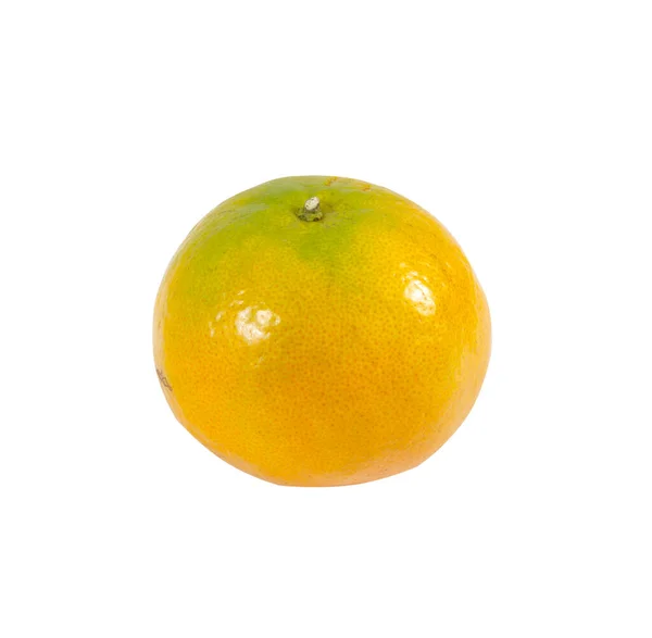 Laranja Redonda Madura Isolada Sobre Fundo Branco — Fotografia de Stock