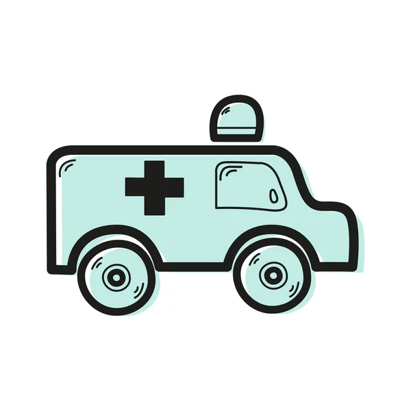Icona a colori lineare nella forma di un'auto ambulanza. — Foto Stock