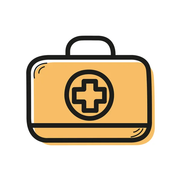 Linear Color Icon Form Medical Suitcase Cross — Stock Photo, Image