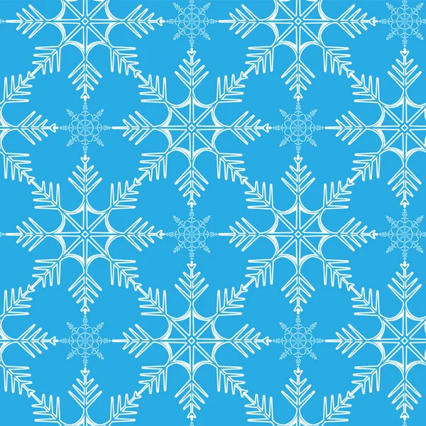 Seamless Winter Pattern Snowflakes Blue Background — Stock Photo, Image