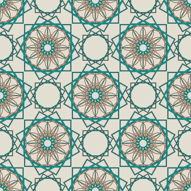 Pastel renklerde Arapça biçiminde kusursuz desen