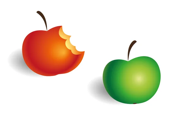 Deux pommes — Image vectorielle