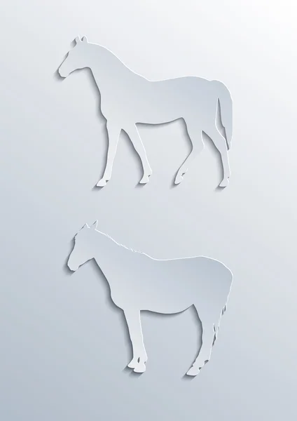 Dva koně siluety — Stockový vektor