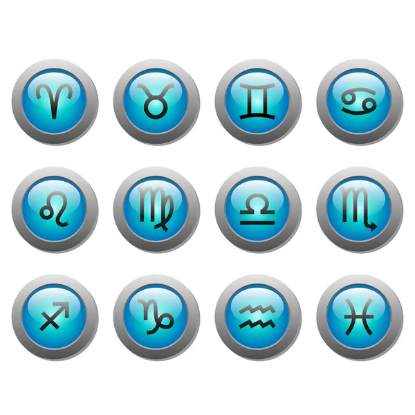 Zodiac buttons — Stock Vector