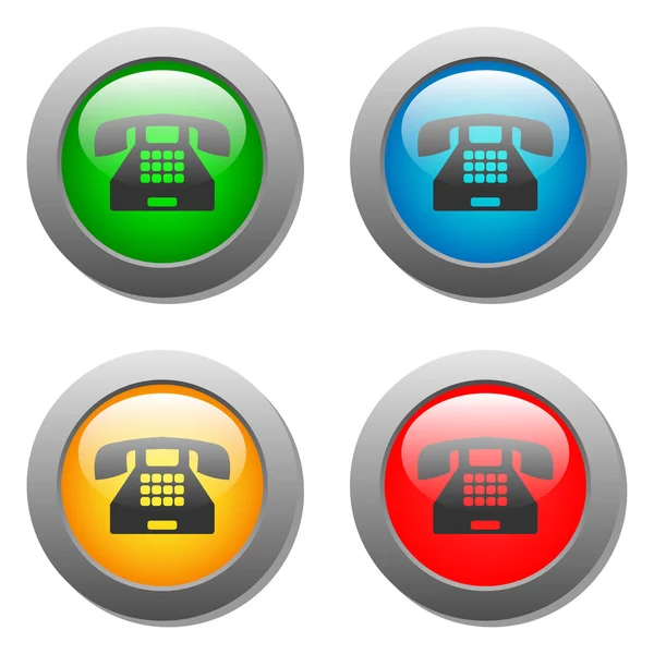 Telefoon pictogram knop Glazenset — Stockvector