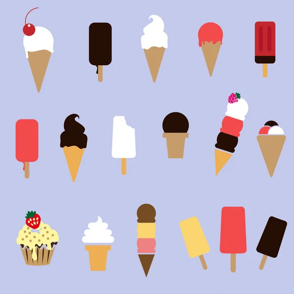 Set de helados — Vector de stock