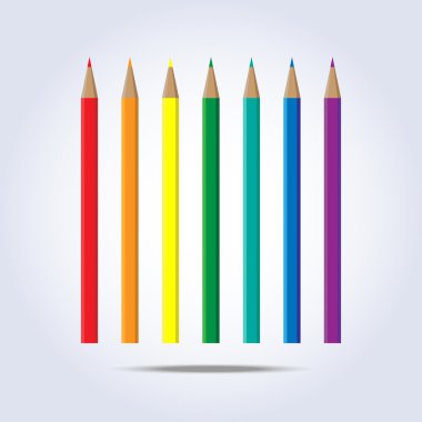Gökkuşağı renklerini vektör kalemler