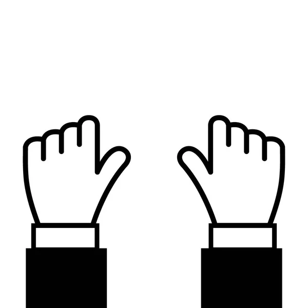 Left and right hands icon cursor isolated on white — 스톡 벡터