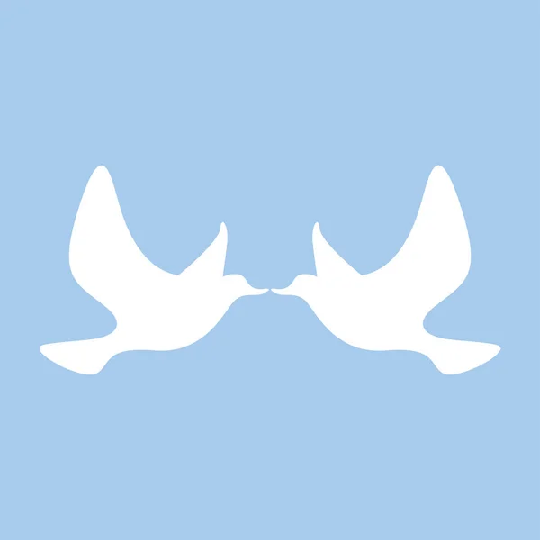 Silhouette volante de petite carte d'oiseaux baisers — Image vectorielle