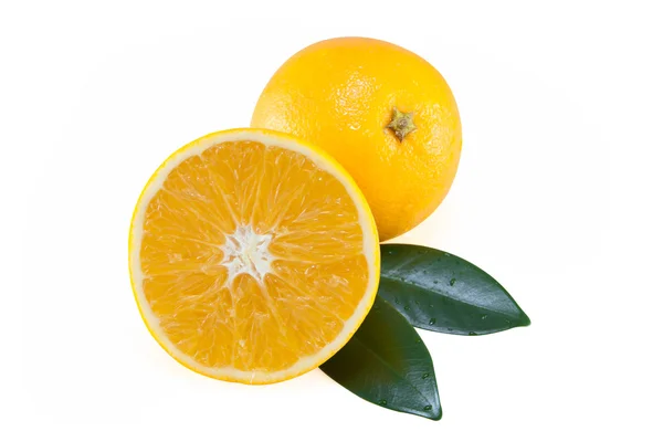 Oranges quarter with Leafs — Stock Photo, Image