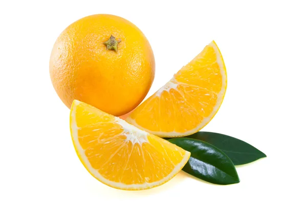 Oranges quarter with Leafs — Stock Photo, Image