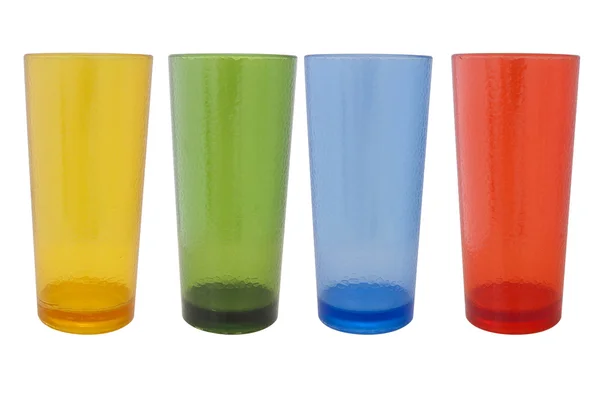 Bicchiere di plastica di vari colori — Foto Stock