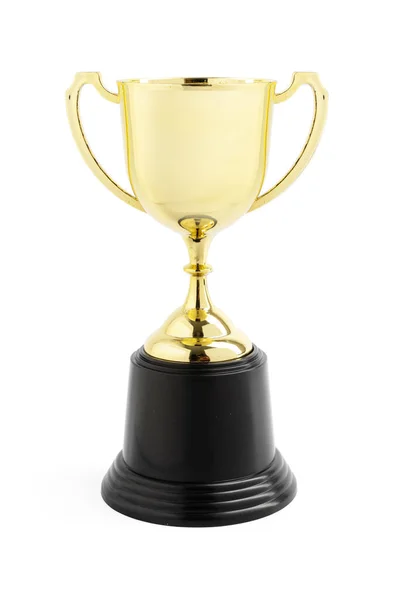 Copo Troféu Ouro Fundo Branco — Fotografia de Stock