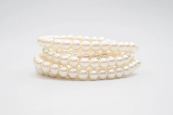Pearl Necklace Isolate White Background — Photo