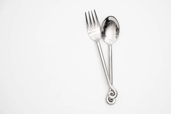 Silverware Fork Spoon Knife Isolated White Background — стоковое фото