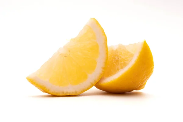 Lemon Fruit Leaf Isolate Half White Background — 스톡 사진