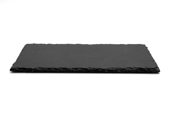 Empty Black Stone Plate — Stockfoto