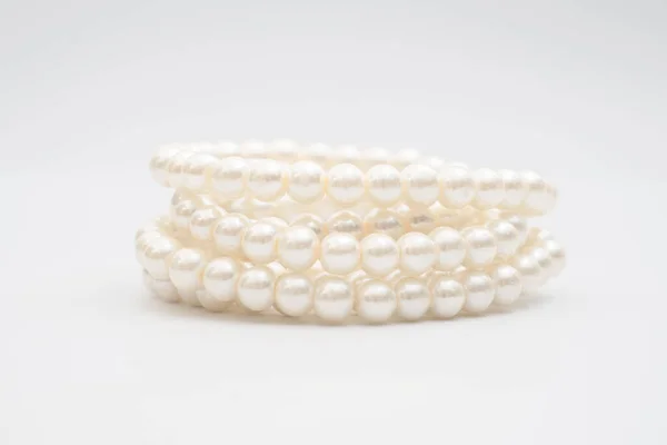 Pearl Necklace Isolate White Background — Foto de Stock