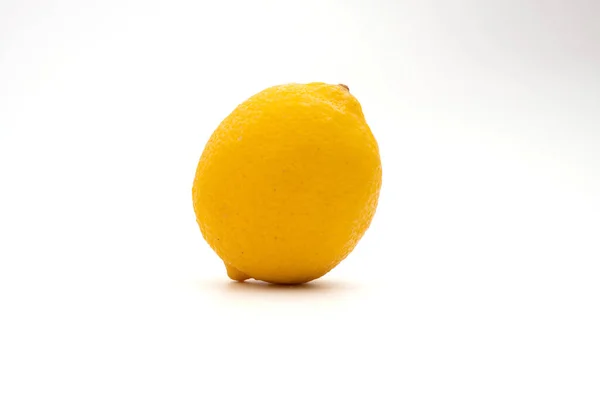 Lemon Fruit Leaf Isolate Half White Background — Stockfoto