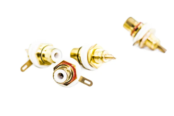 RCA connectors in the white background — Stock Photo, Image
