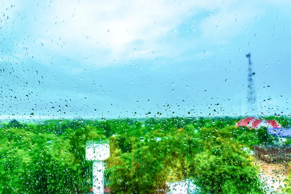 Rain Water drop on a mirror — Stock Photo, Image
