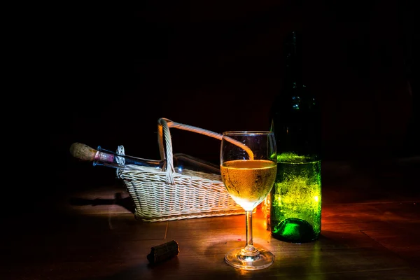 Wine  and candle — Stock Photo, Image