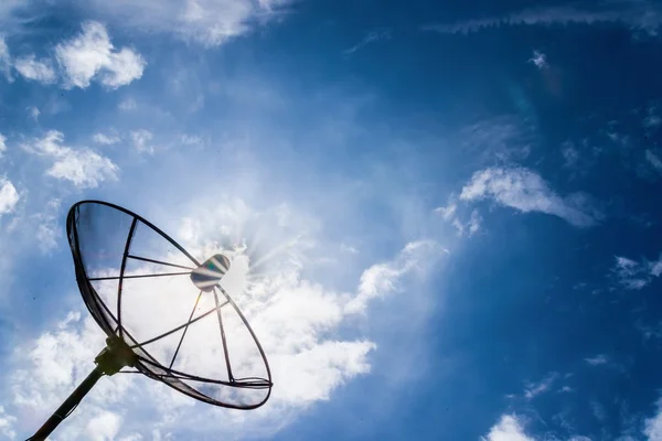 Satellite dish sky sun blue sky — Stock Photo, Image