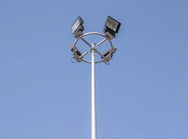 Spotlights post in the factory — Stock Photo, Image