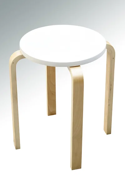 Wooden stool isolated with clipping path — Stock Photo, Image