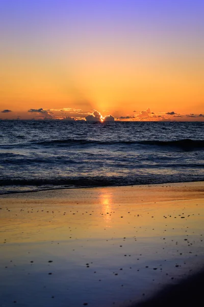 Colorful Sunset Galle Beach Tropical Island Sri Lanka Reflection Sky — Photo