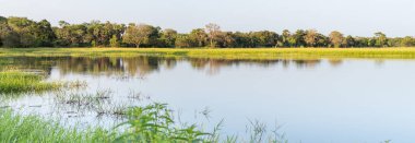 Güzel sakin göl manzarası manzara manzarası.