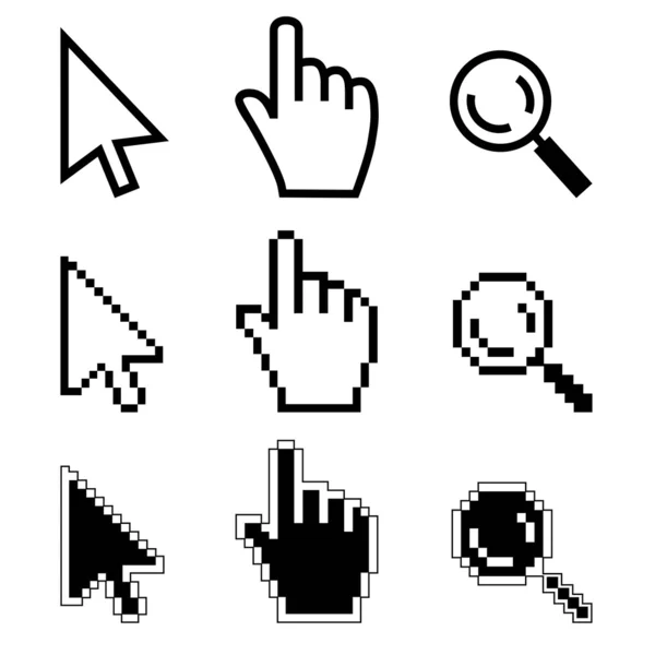 Hand, Cursor, Lupe. — Stockvektor