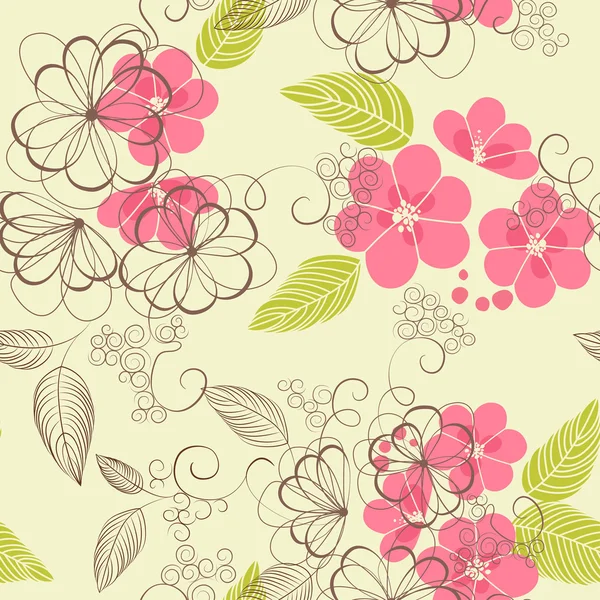 Seamless flowers pattern — Stock Vector