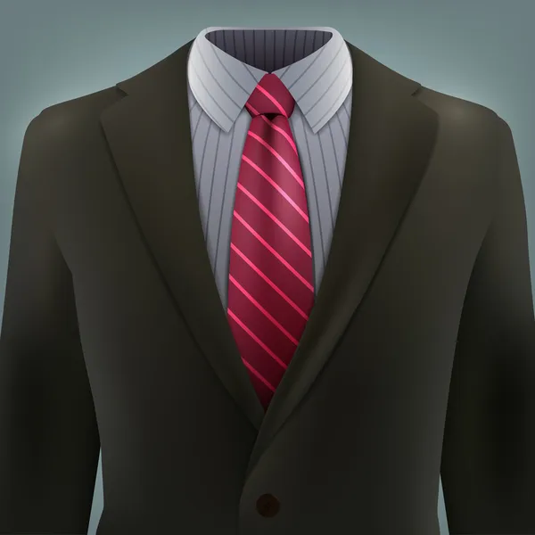 Traje de negocios con corbata — Vector de stock