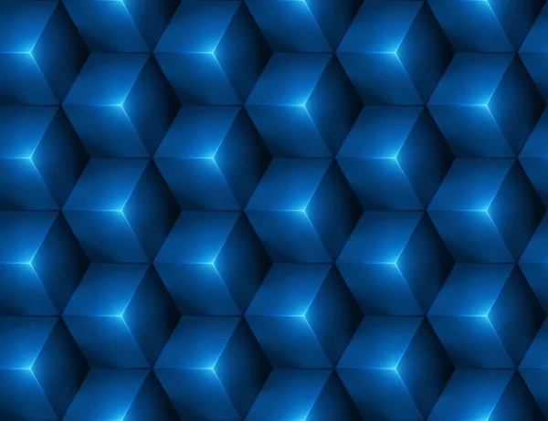 3d 抽象无缝背景与蓝色的多维数据集 — 图库矢量图片