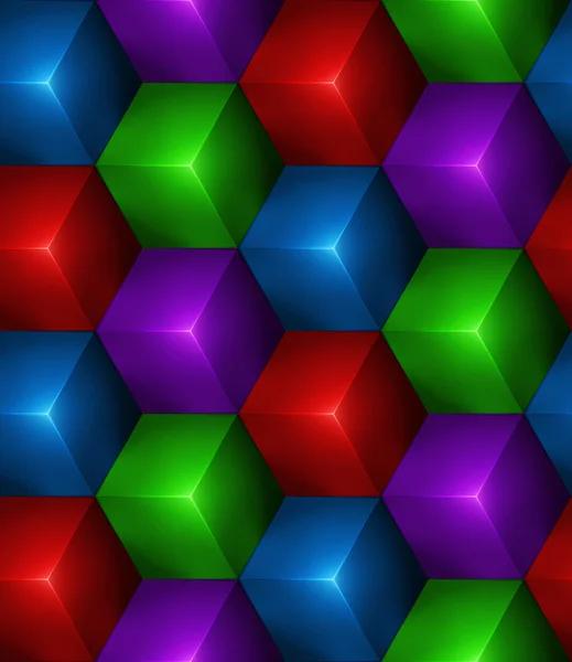 色のキューブと 3 d の抽象的なシームレスな背景 — ストックベクタ