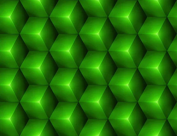 3D abstract naadloze achtergrond met groene blokjes — Stockvector