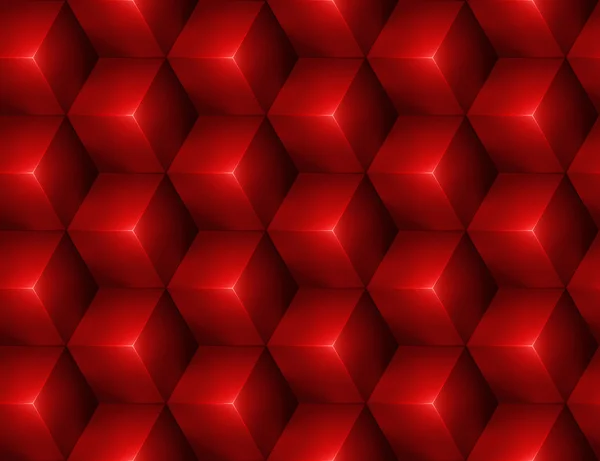 3d 抽象无缝背景与红色的多维数据集 — 图库矢量图片