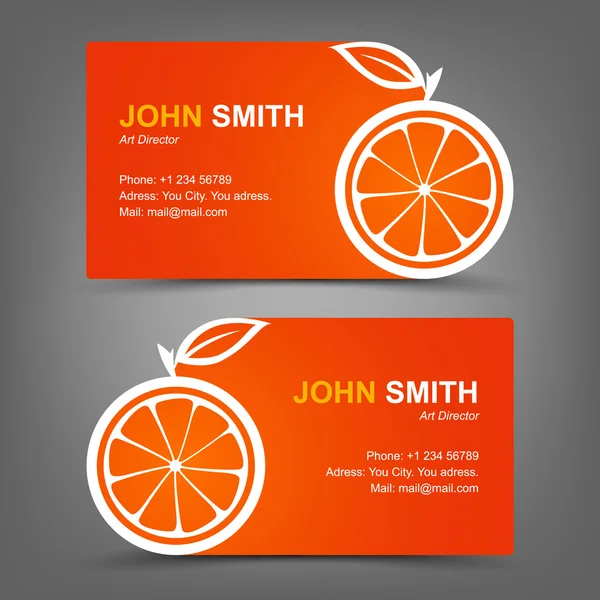 Business card orange — Stock Vector